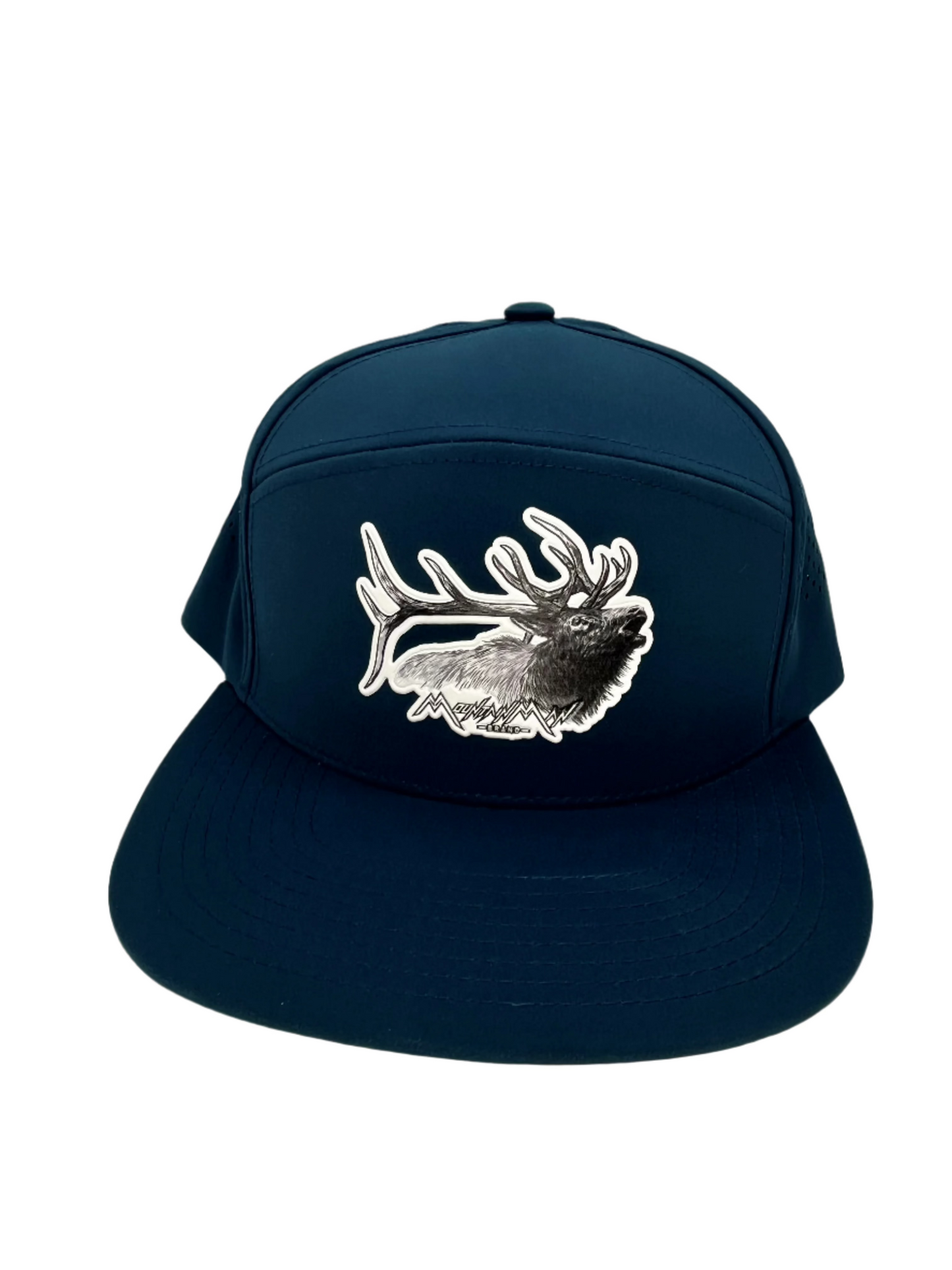 Herd Bull Elk Perforated Flat-Bill Snapback Hat