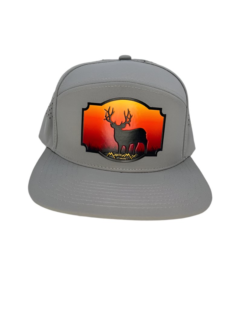 Sunset Deer Logo Flat-Bill Snapback Perforated Hat