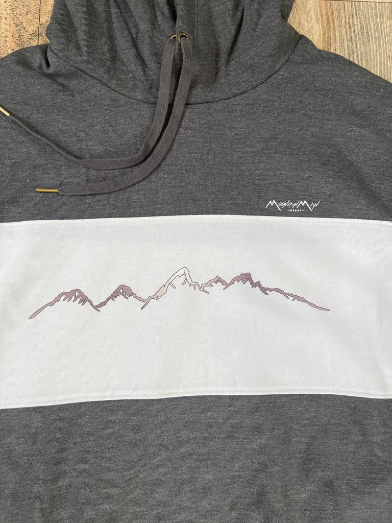 Teton Mountain Range Classic Stripe Hoodie - Carbon Heather