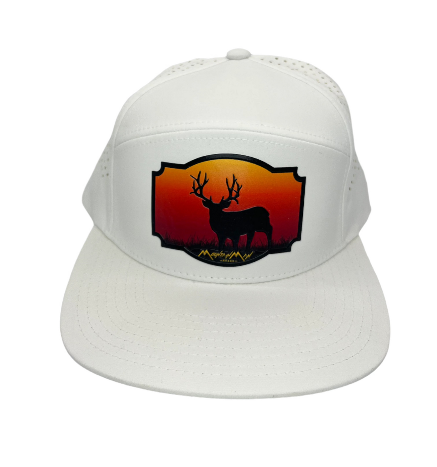 Sunset Deer Logo Flat-Bill Snapback Perforated Hat