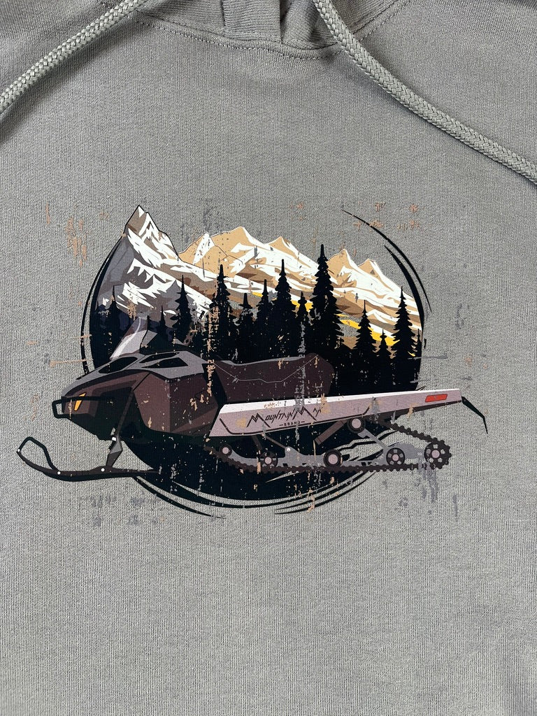 Snowmobile Logo Hoodie in Concrete Grey