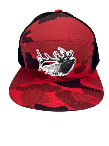 Herd Bull Elk Perforated Flat-Bill Snapback Hat