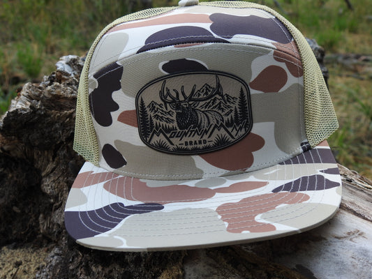 Flat Bill-Camo Camper Trucker Meshback