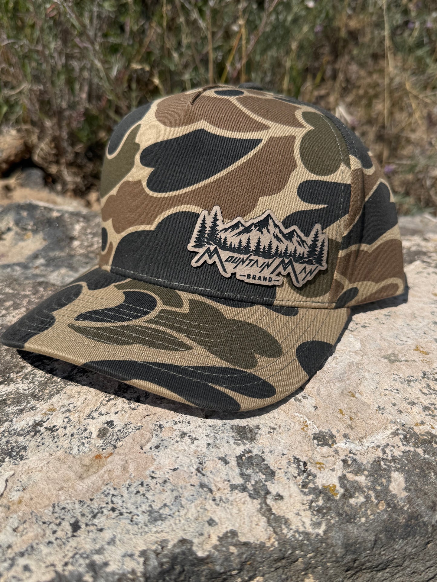 Bend Bill-Old School Camo Snapback